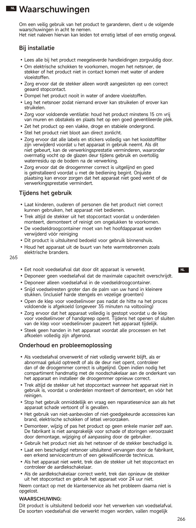 Waarschuwingen en veiligheidsinformatie