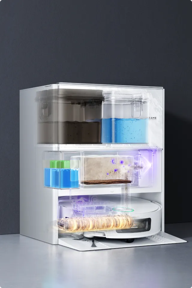 Multifunctioneel PowerDock station voor opladen, reinigen en onderhoud