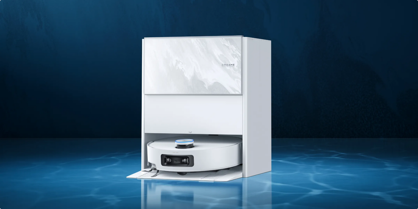 Dreame Aqua10 Ultra Track Complete – robotstofzuiger met marmertextuurpaneel, gouden aders, vlek- en krasbescherming