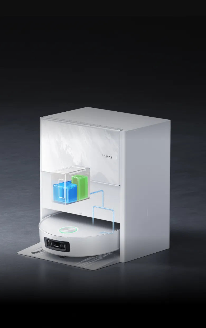 Dreame Aqua10 Ultra Track Complete gebruikt gescheiden oplossingstanks voor gerichte reinigingsprestaties