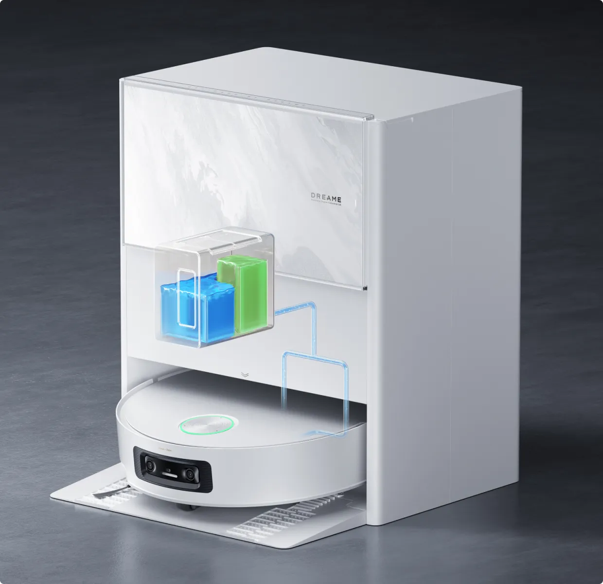 Dreame Aqua10 Ultra Track Complete gebruikt gescheiden oplossingstanks voor gerichte reinigingsprestaties