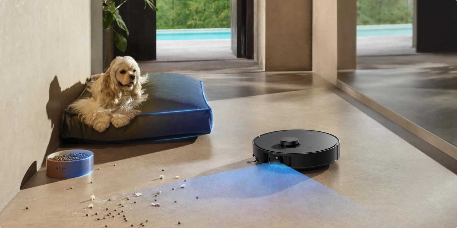 Dreame Matrix10 Pro robotstofzuiger Zwart met diepgaande huisdiervriendelijke reiniging, verhoogde zuigkracht bij kattenbak, minder water voor minder allergenen.