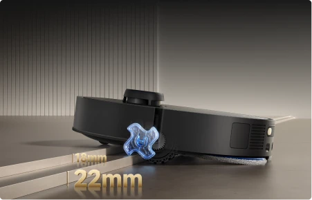 EasyLeap-systeem van de Dreame Matrix10 Pro robotstofzuiger Zwart, overwint obstakels tot 40 mm en drempels van 22 mm.