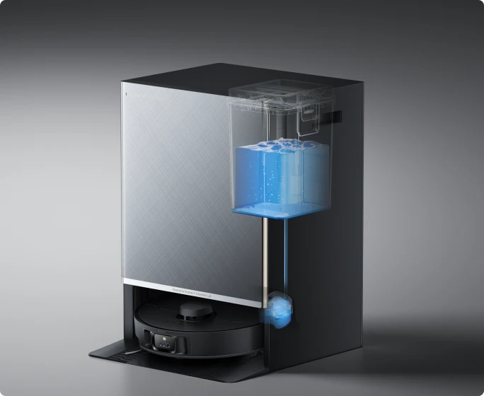 Dreame Matrix10 Pro robotstofzuiger Zwart met automatisch bijvullen van watertank, 80 ml waterbak voor ononderbroken dweelsessies.