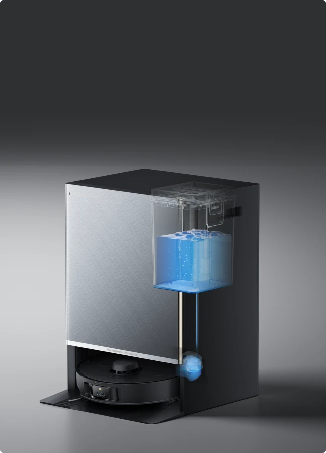 Dreame Matrix10 Pro robotstofzuiger Zwart met automatisch bijvullen van watertank, 80 ml waterbak voor ononderbroken dweelsessies.