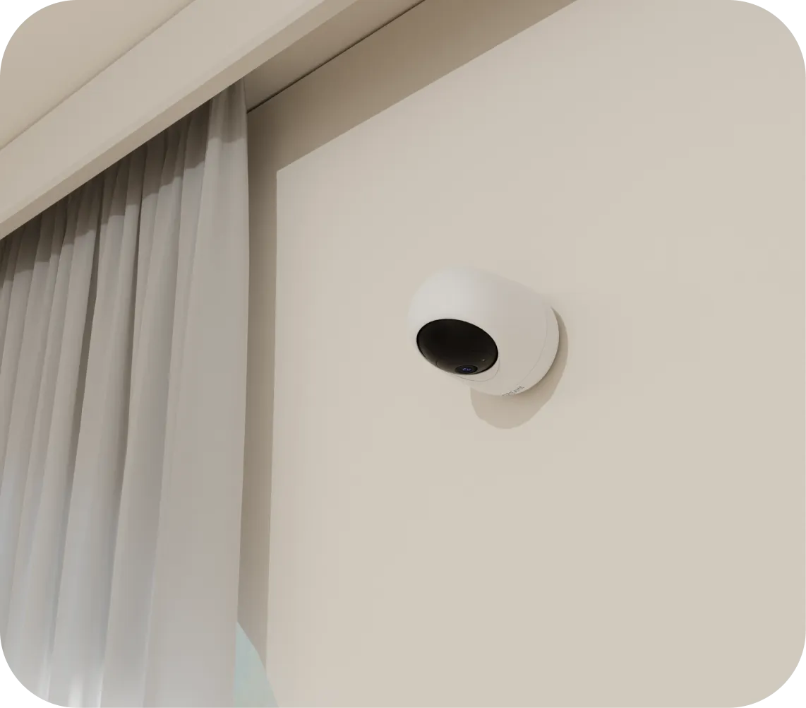 Dreame NAVO Care 1 InCam gemonteerd aan muur als wandinstallatiemethode vanuit zijaanzicht