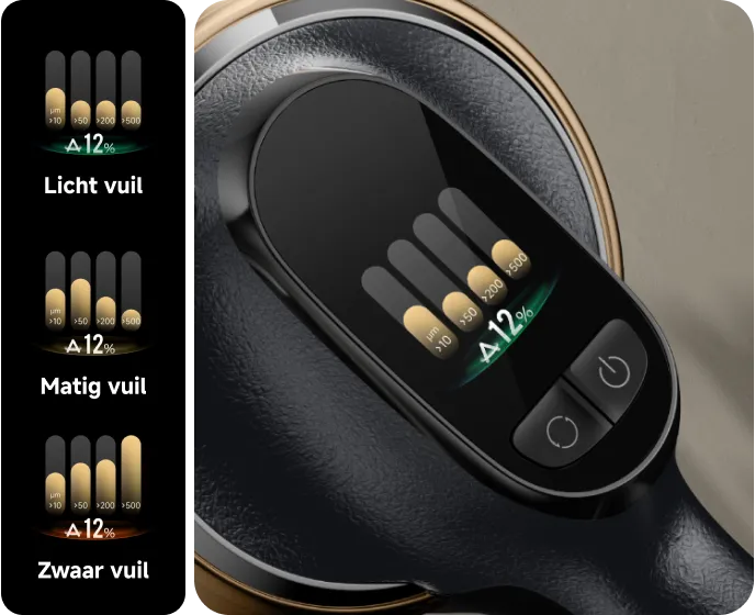  Dreame   Z30 Pro Aqua-A LCD scherm toont realtime reinigingsstatistieken en machinestatus in zeven talen.