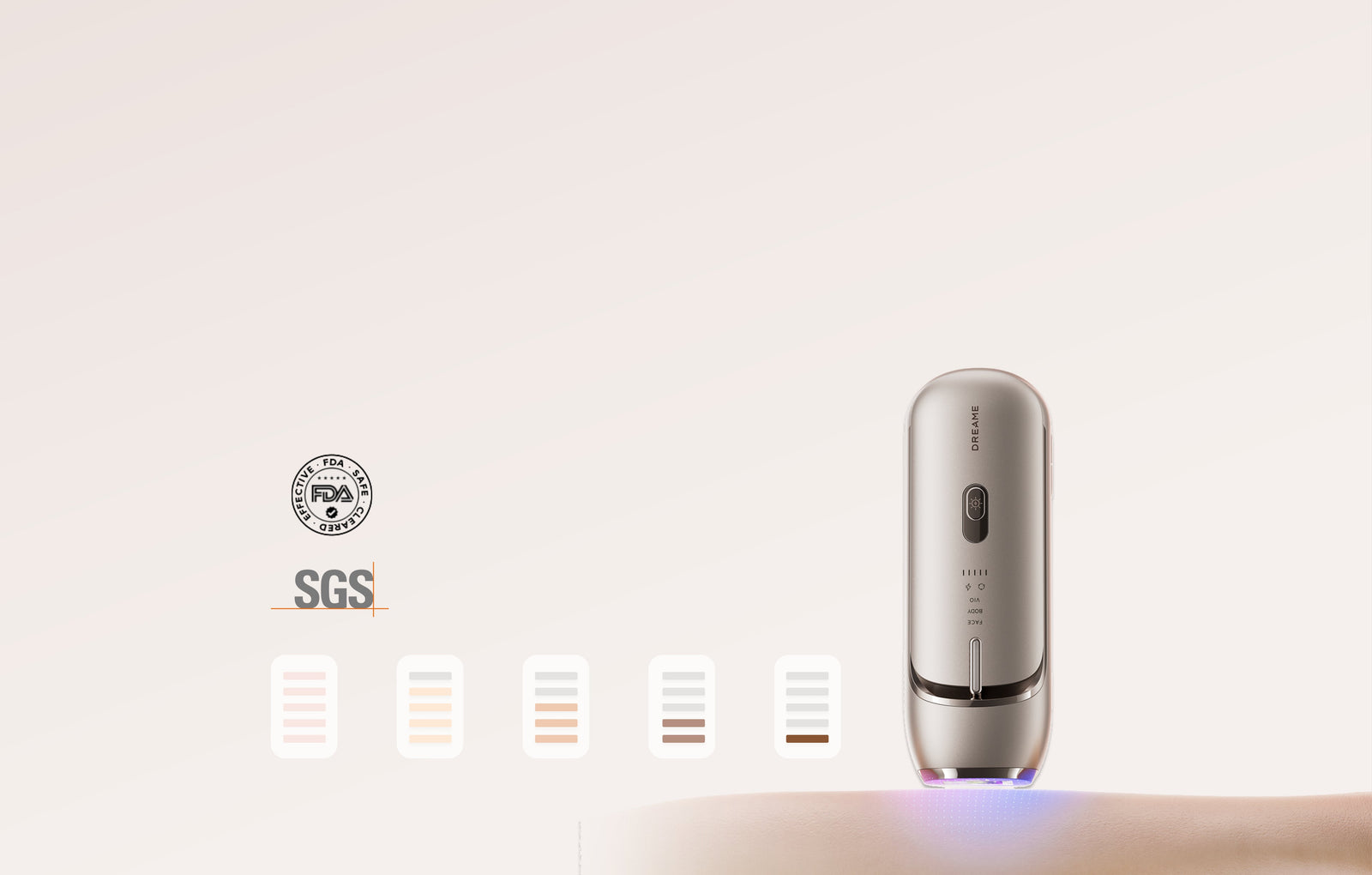 Dreame Nova IPL-ontharingsapparaat met Adaptizone™ huidtintherkenning voor een gepersonaliseerde behandeling over het hele lichaam