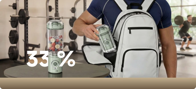 Dreame Power Blender 33% compacter Twist & Go ontwerp past gemakkelijk in een sporttas