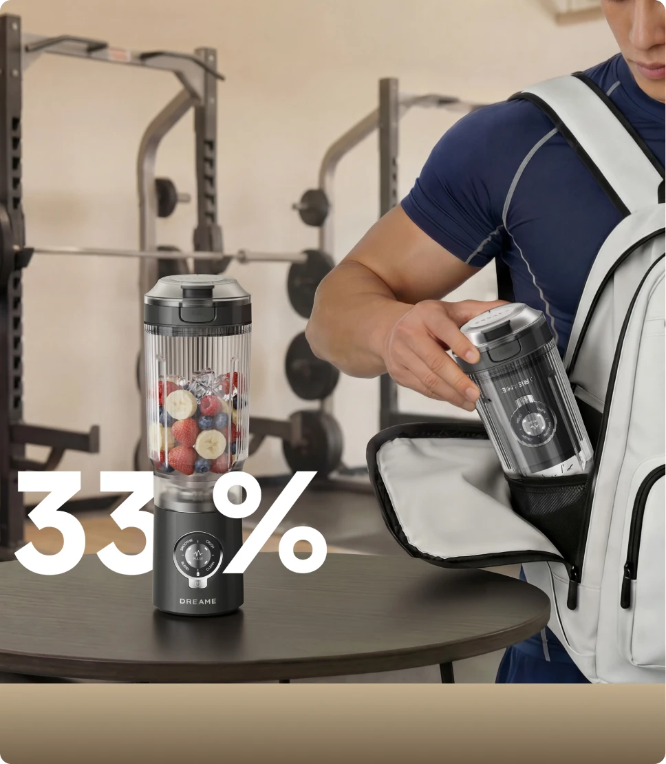 Dreame Portable Blender 33% compacter Twist & Go ontwerp past gemakkelijk in een sporttas