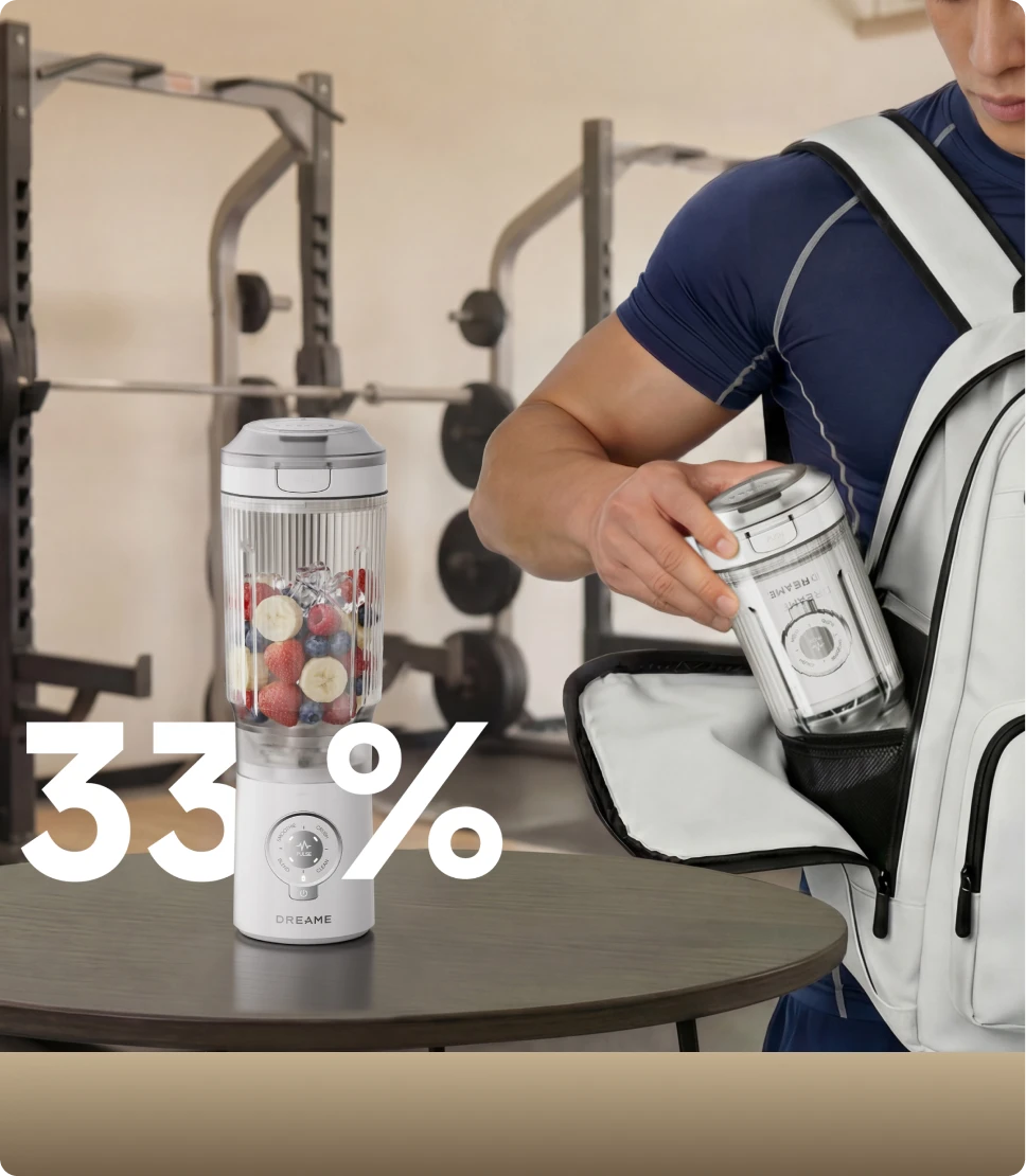 Dreame Portable Blender 33% compacter Twist & Go ontwerp past gemakkelijk in een sporttas