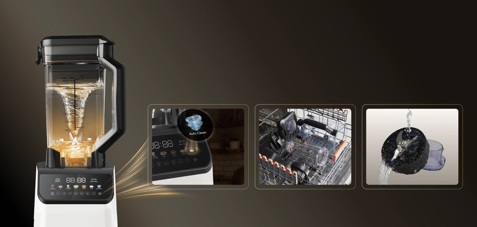 Automatische reiniging <br class="powblender_c-pc-hide">met één <br class="powblender_c-small-hide">druk, voor <br class="powblender_c-pc-hide">moeiteloze bediening