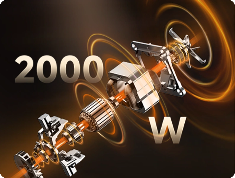 Krachtige 2.000W-motor