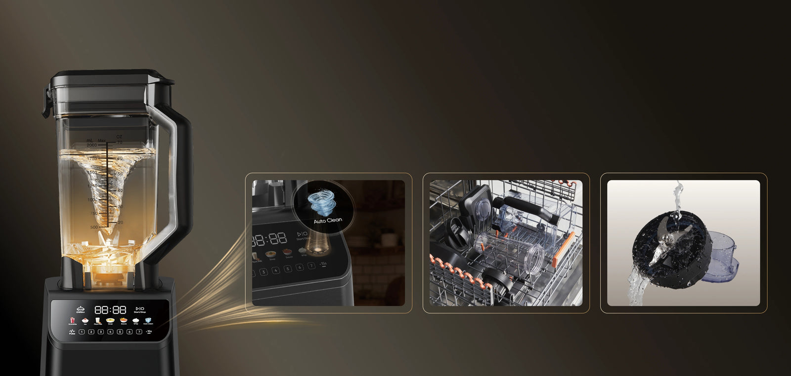 Automatische reiniging <br class="powblender_c-pc-hide">met één <br class="powblender_c-small-hide">druk, voor <br class="powblender_c-pc-hide">moeiteloze bediening