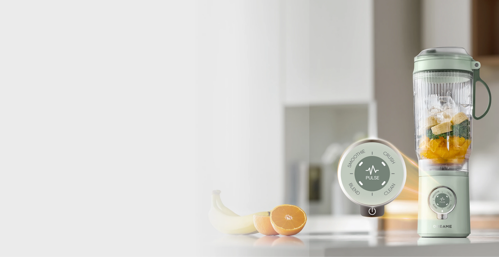 Intuïtieve bedieningsknop van de Dreame Portable Blender met 5 handige vooringestelde programma s