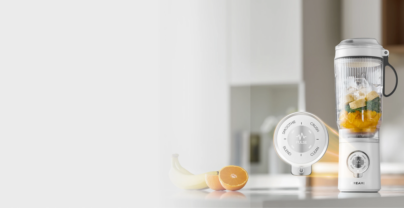 Intuïtieve bedieningsknop van de Dreame Portable Blender met 5 handige vooringestelde programma s