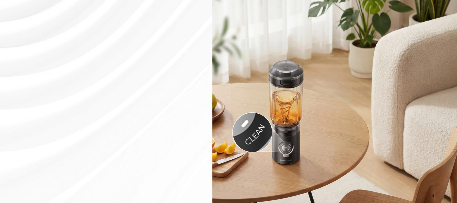 Dreame Portable Blender zelfreinigende modus met One Touch snelle reiniging met alleen water en zeep