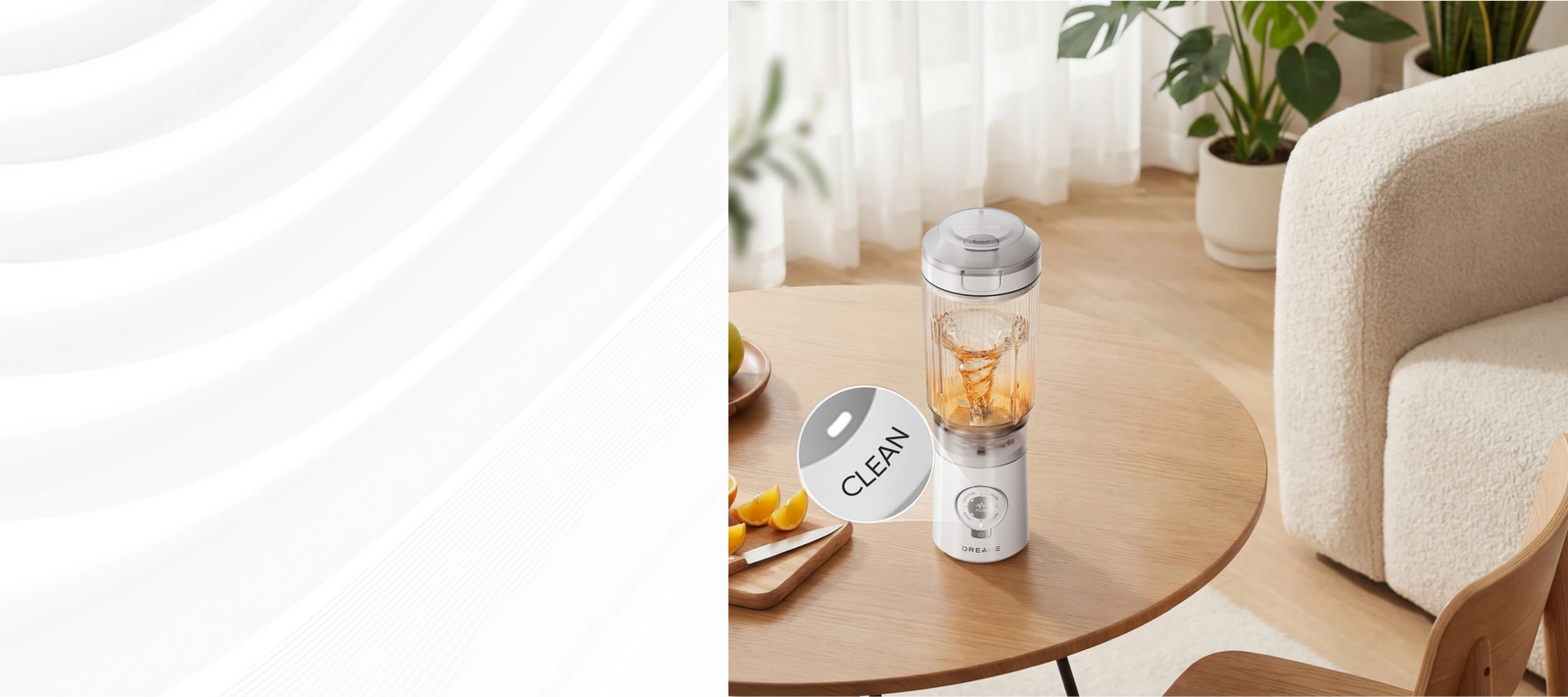 Dreame Portable Blender zelfreinigende modus met One Touch snelle reiniging met alleen water en zeep