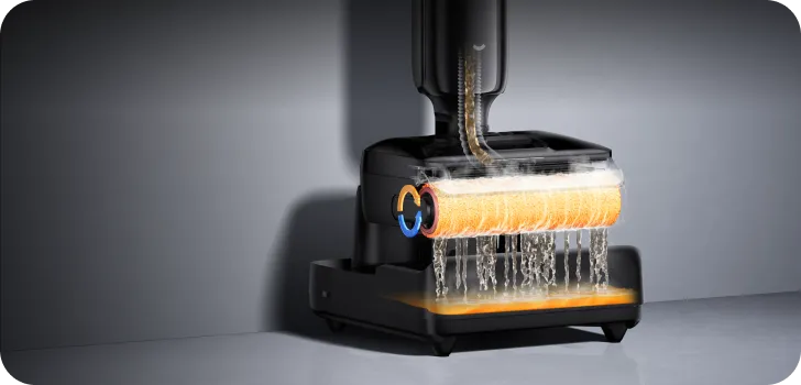 Dreame T12 Pro reinigt de borstelrol effectief met 95°C* heet water