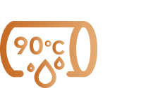 Dweilen met 90 °C* Schoon heet water