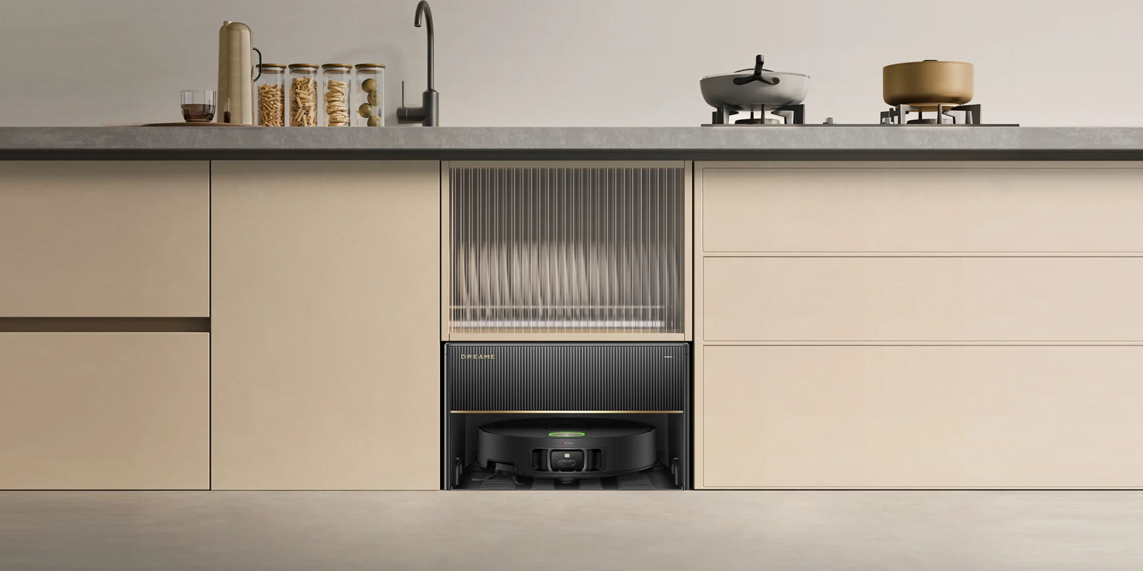 De robotstofzuiger kan naadloos worden geberuikt in de keuken en badkamer, en op het balkon