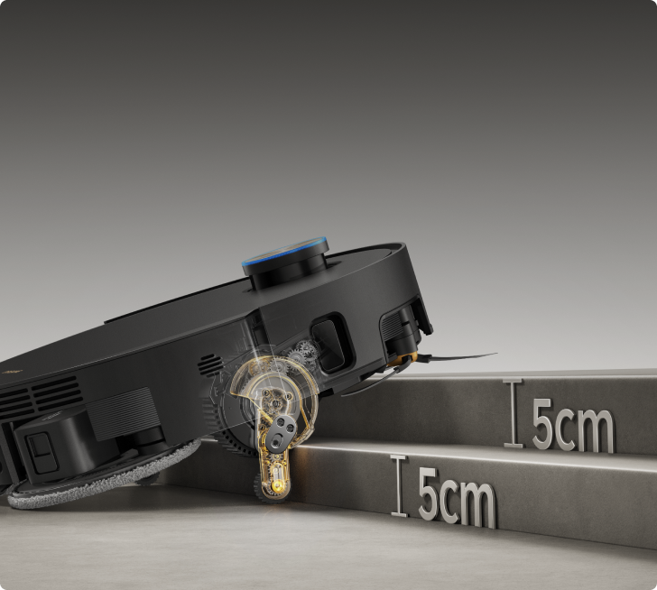 Dreame X60 Pro Ultra Complete overwint moeiteloos 10 cm obstakels voor naadloze reiniging in alle woonruimtes.