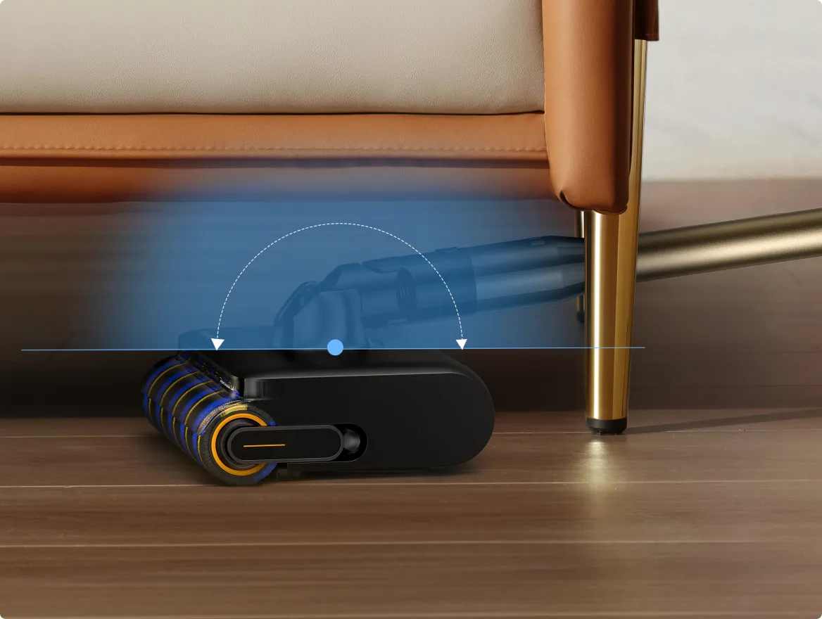 Dreame Z30 Pro Aqua-A Steelstofzuiger met natreinigingsfunctie met 180 graden draaibare borstelkop voor het reinigen van hoeken en kieren.