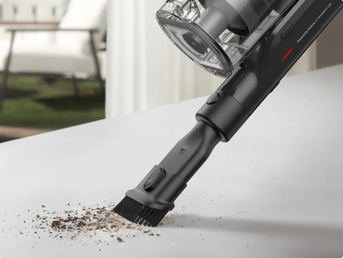 Zachte afstofborstel voor Dreame   Z30 Pro Aqua-A verwijdert stof van toetsenborden en kieren.