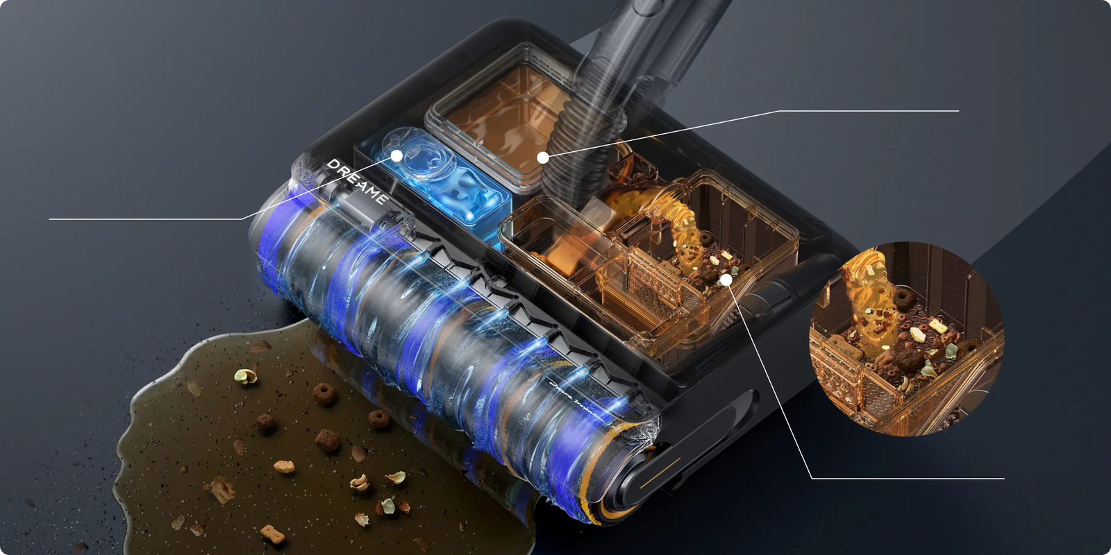 Dreame   Z30 Pro Aqua-A tri zone systeem met schoonwater en vuilwatertank voor diepe reiniging