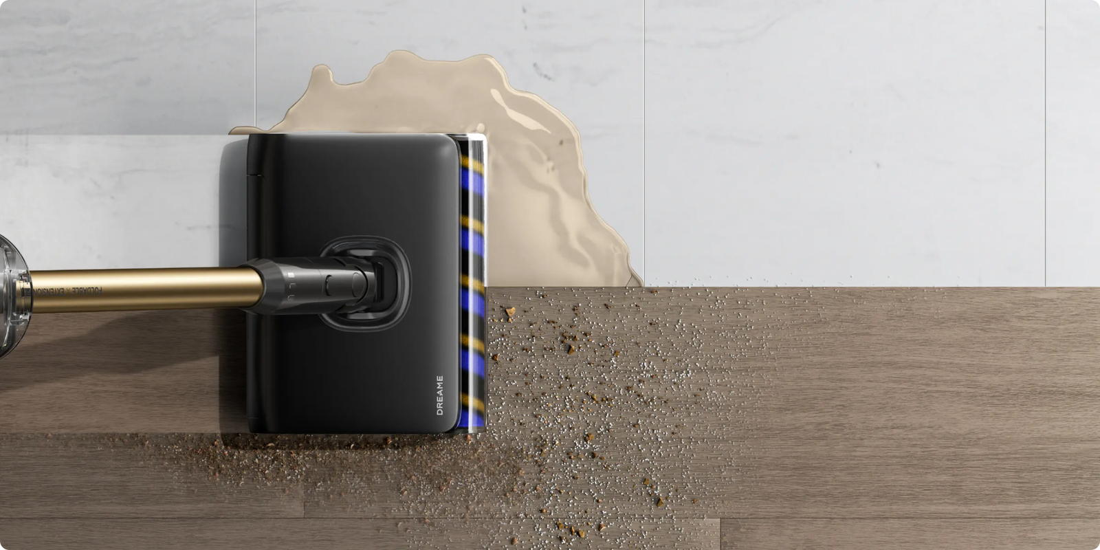 Dreame   Z30 Pro Aqua-A adaptief ontwerp met twee modi voor krachtig zuigen en geïntegreerd dweilen op vloeren.